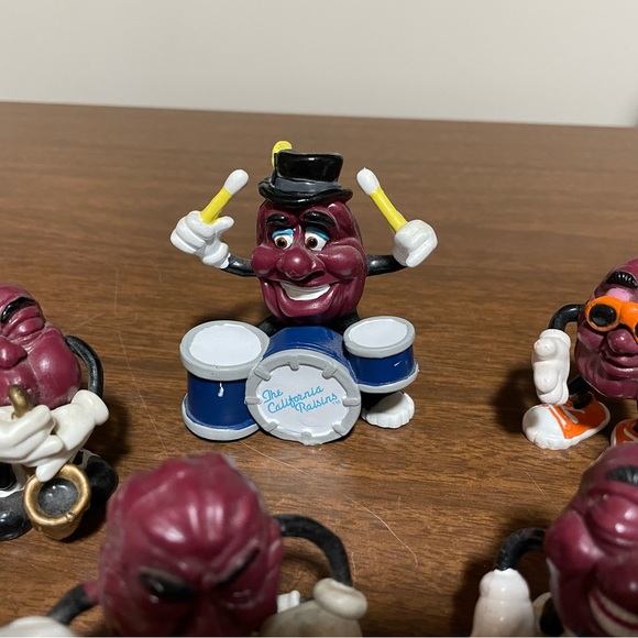 Vintage California Raisins 3" PVC Figures 1980s Calrab Applause, Lot of 8 - Picture 2 of 9